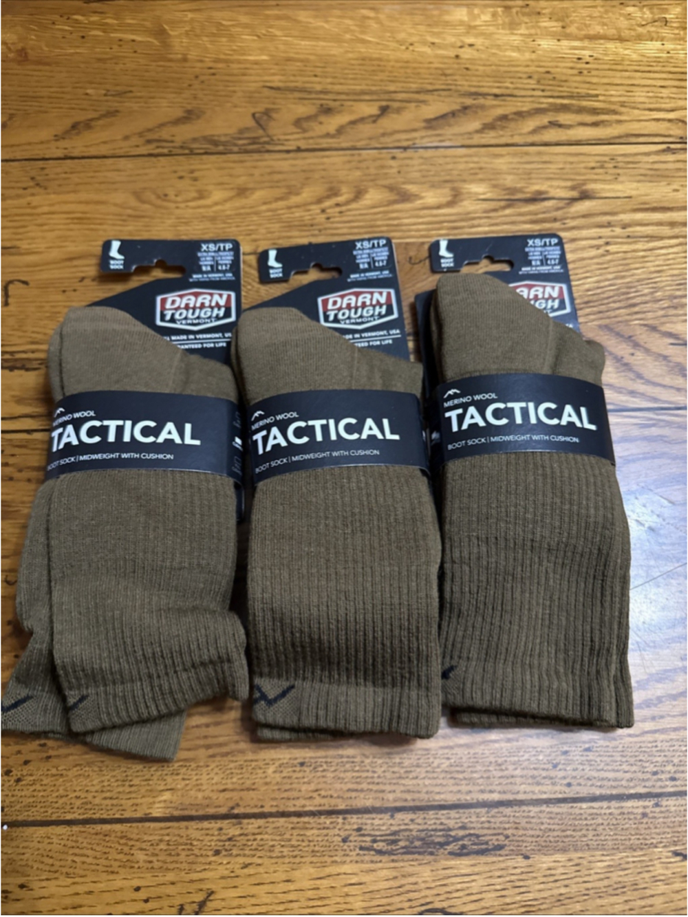 3 DARN TOUGH T450 Coyote Over Calf Heavyweight Tactical Sock FullCushion XSmall